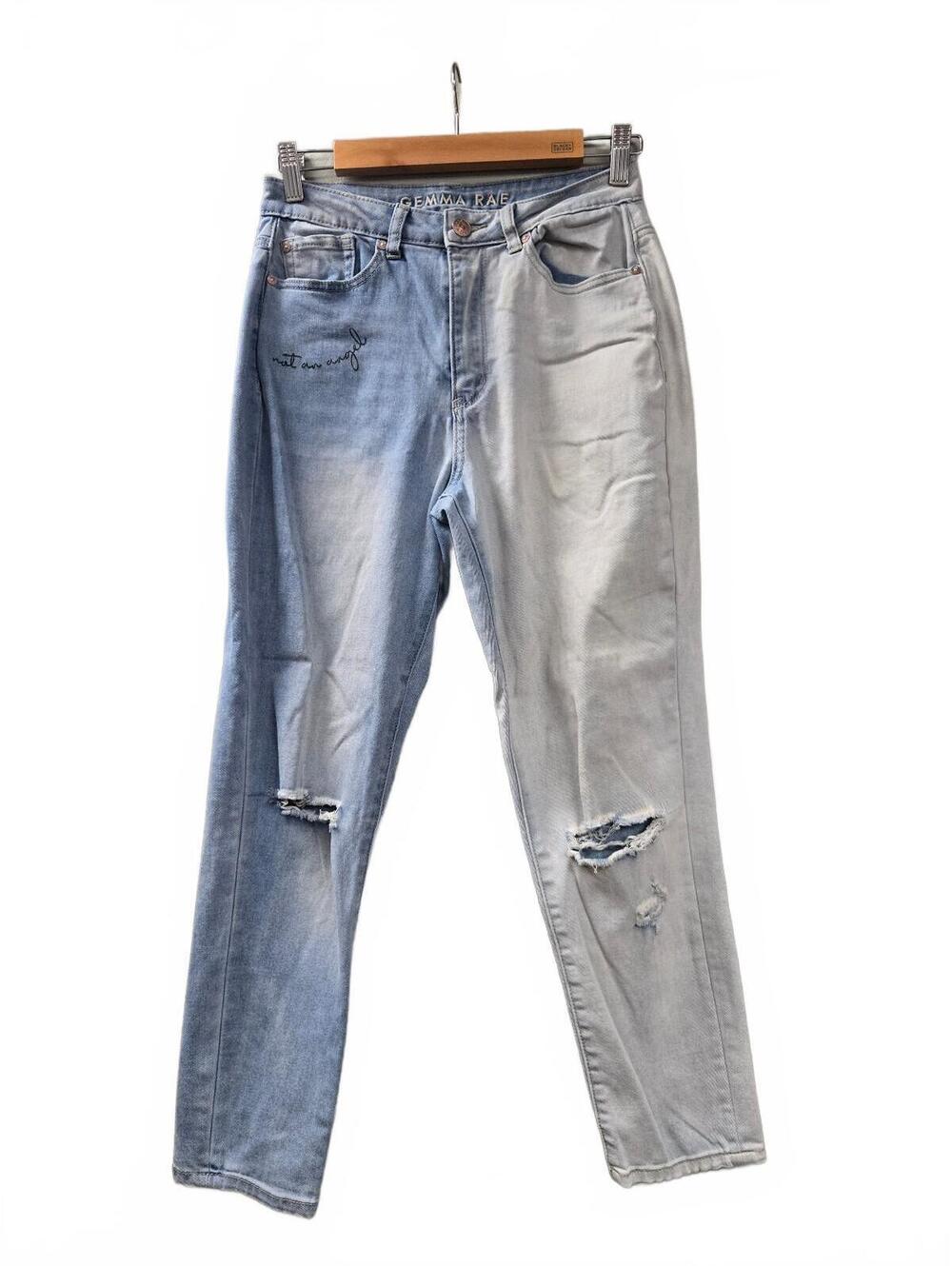 Gemma Rae Two-Tone Distressed Denim Jeans Size 7